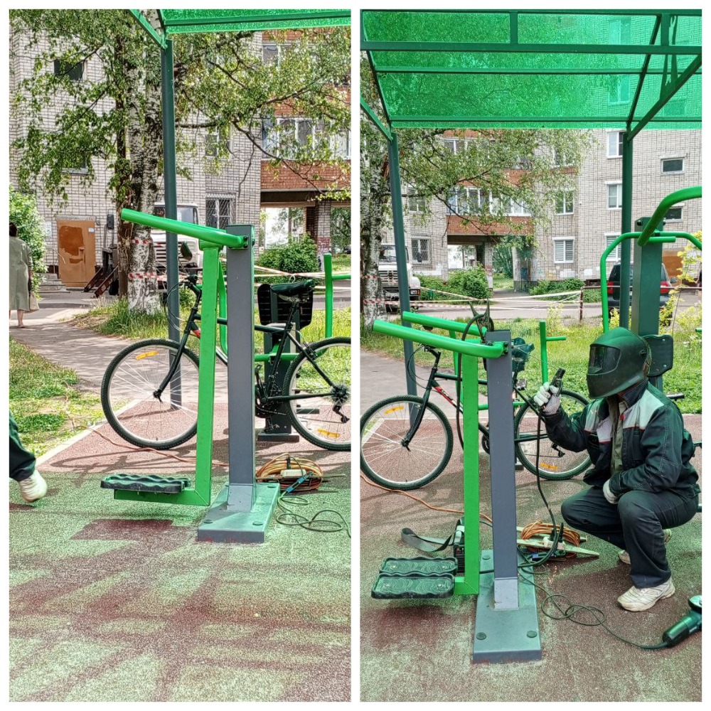 Управдом отремонтировал качели